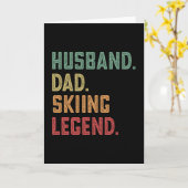 Husband Dad Skiing Legend Skiier Kaart (Gele Bloem)