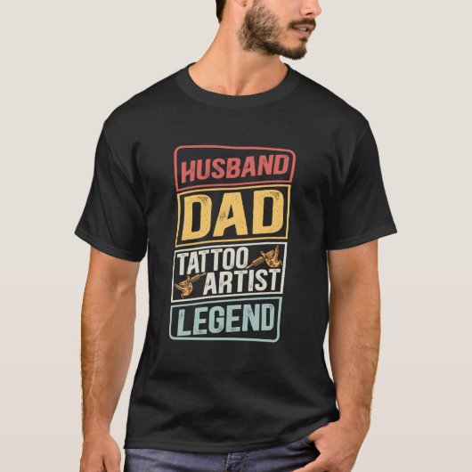 Husband Dad Tattoo Legend Father'S Day T-shirt (Voorkant)
