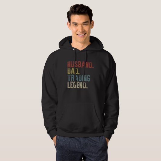 Husband Dad Trading Legend Bitcoin Fathers Day cry Hoodie (Voorkant volledig)