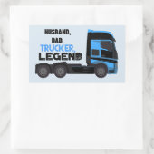 Husband Dad Trucker Legend Funny Rechthoekige Sticker (Tas)