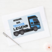 Husband Dad Trucker Legend Funny Rechthoekige Sticker (Envelop)