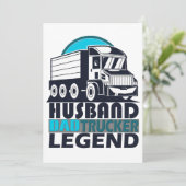 Husband Dad Trucker Legend Funny Truck Driver Truc Kaart (Staand voorkant)