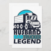 Husband Dad Trucker Legend Funny Truck Driver Truc Kaart (Voorkant / Achterkant)