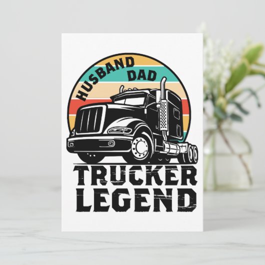 Husband Dad Trucker Legend Kaart (Staand voorkant)