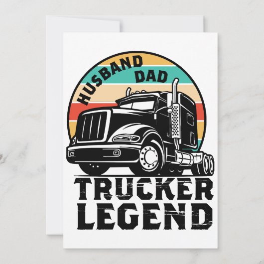 Husband Dad Trucker Legend Kaart (Achterkant)