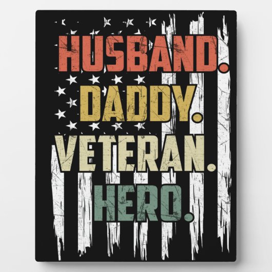 Husband Dad Veteran Hero Fotoplaat (Voorkant)