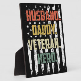 Husband Dad Veteran Hero Fotoplaat