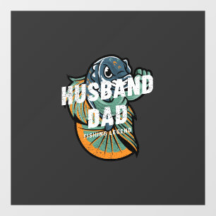 Husband Dad Vissen Legend Raamsticker