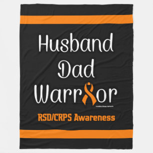 Husband Dad Warrior.. RSD/CRPS Fleece Blanket Deken