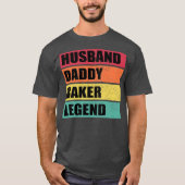 Husband Daddy Baker Legend Retro Father's Day T-shirt (Voorkant)