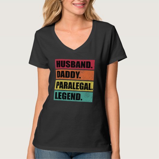 Husband Daddy Paralegal Legend Retro Father's Day T-shirt (Voorkant)