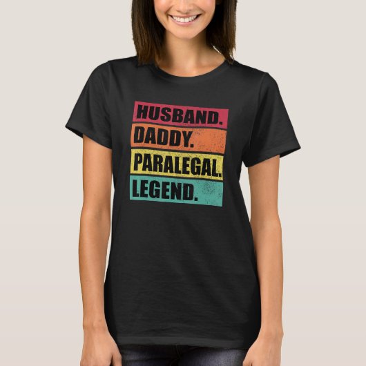 Husband Daddy Paralegal Legend Retro Father's Day T-shirt (Voorkant)