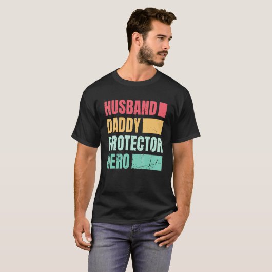 Husband Daddy Protector Hero_1 T-shirt (Voorkant volledig)