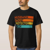 husband daddy protector hero fathers day for dad t-shirt (Voorkant)