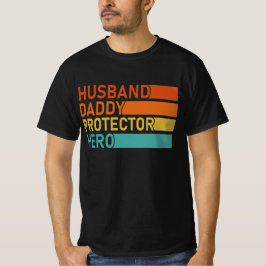 husband daddy protector hero fathers day for dad t-shirt