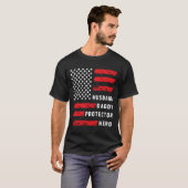 Husband Daddy Protector Hero Fathers Day For Dad T-shirt (Voorkant volledig)