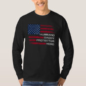 Husband Daddy Protector Hero Fathers Day Men T-shirt (Voorkant)