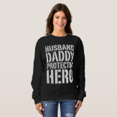 Husband Daddy Protector Hero Father's Day Trui (Voorkant volledig)