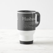 Husband Definitie Modern Grijs Typografisch Leuk Reisbeker (Voorkant rechts)