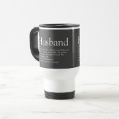 Husband Definitie Modern Grijs Typografisch Leuk Reisbeker (Voorkant links)