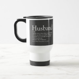 Husband Definitie Modern Grijs Typografisch Leuk Reisbeker