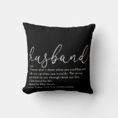 Husband Definitie Script Rode Liefde Hart Kussen (Voorkant)