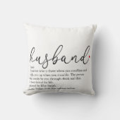 Husband Definitie Script Rode Liefdeshart Kussen (Voorkant)