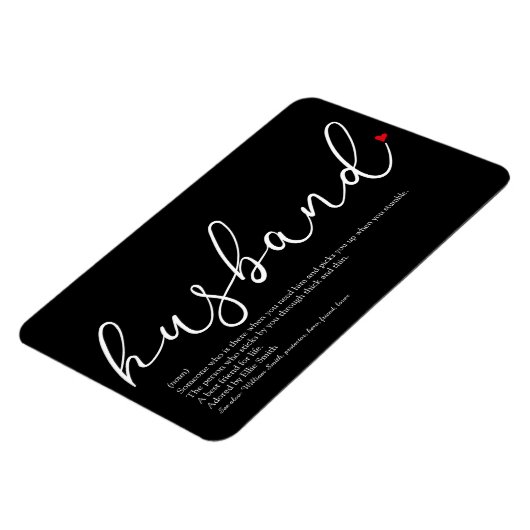 Husband Definition Chic Script Love Heart Magneet (Linkerzijde)