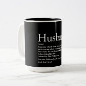 Husband Definition Fun Cool Black en White Tweekleurige Koffiemok (Voorkant links)