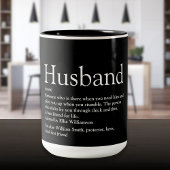 Husband Definition Fun Cool Black en White Tweekleurige Koffiemok