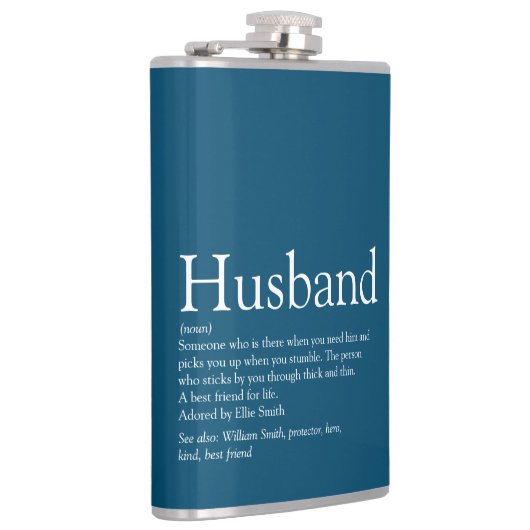 Husband Definition Gezegde Modern Cool Blue Heupfles (Rechts)