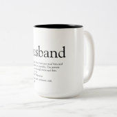 Husband Definition Gezegde Modern Cool Tweekleurige Koffiemok (Voorkant rechts)