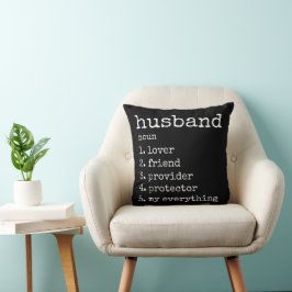 Husband Definition Jubileum Gift Pillow | Zwart Kussen