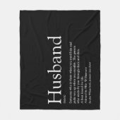 Husband Definition Modern Black en White Fun Fleece Deken (Voorkant)