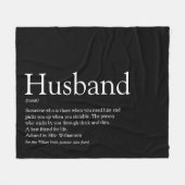 Husband Definition Modern Black en White Fun Fleece Deken (Voorkant (Horizontaal))