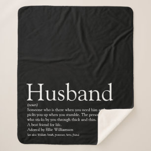 Husband Definition Modern Black en White Sherpa Deken
