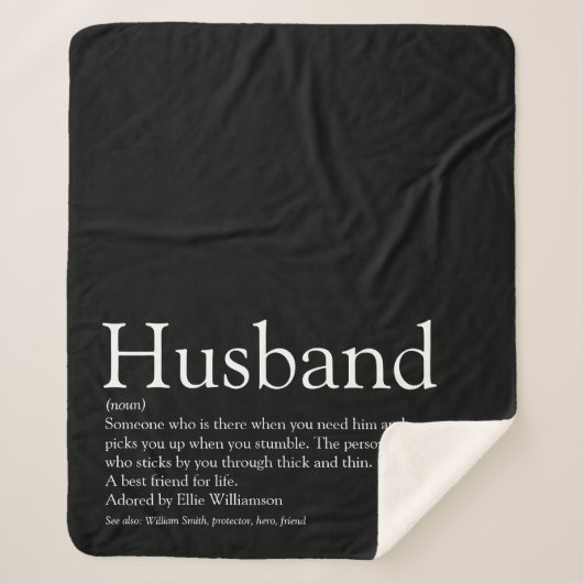 Husband Definition Modern Black en White Sherpa Deken (Voorkant)