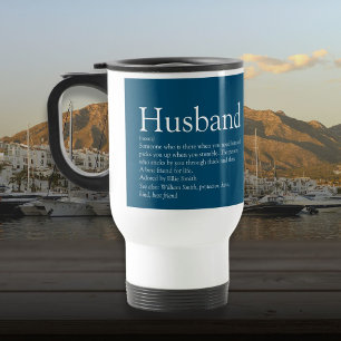 Husband Definition Modern Blue Typographic Reisbeker