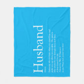Husband Definition Modern Sky Blue Fun Fleece Deken (Voorkant)