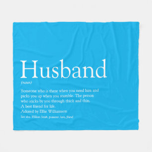 Husband Definition Modern Sky Blue Fun Fleece Deken