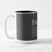 Husband Definition Quote Modern Grey Tweekleurige Koffiemok (Links)