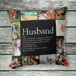 Husband Definition Quote Photo Collage Kussen<br><div class="desc">Geef je speciale man een speciaal cadeau aan creëer voor verjaardagen, verjaardagen, bruiloften, Kerstmis of elke dag die je wilt shows hoeveel hij voor je betekent. Een perfecte manier om hem te shows hoe geweldig hij elke dag is. U kunt de achtergrond zelfs aanpassen aan hun favoriete kleur. Ontworpen door:...</div>