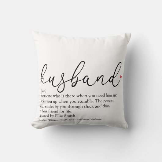 Husband Definition Script Modern Fun Wedding Kussen (Voorkant)