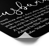 Husband Definition Script Red Love Heart Poster (Hoek)