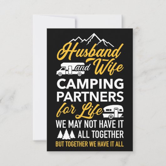 Husband En Vrouw Campingpartners Bedankkaart (Voorkant)
