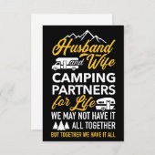 Husband En Vrouw Campingpartners Bedankkaart (Voorkant / Achterkant)