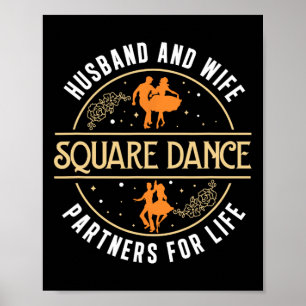 Husband en Wife Cute Square danserende partner A S Poster
