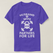 Husband en Wife Gym Partners voor Life Funny Match T-shirt (Design voorkant)