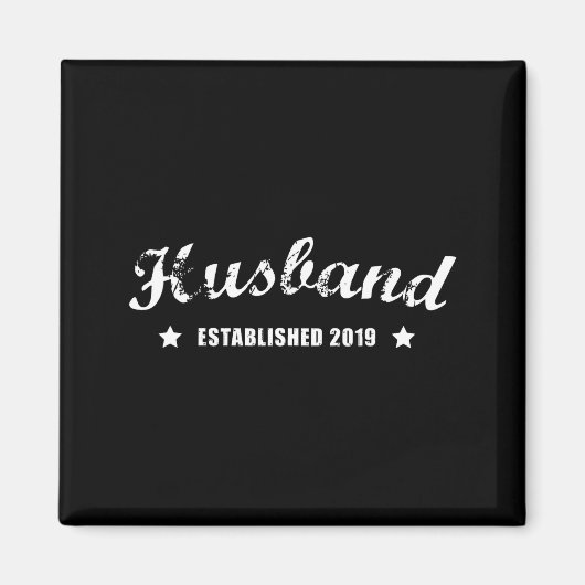 Husband Est 2019 Vintage Wedding Design Magneet (Voorkant)