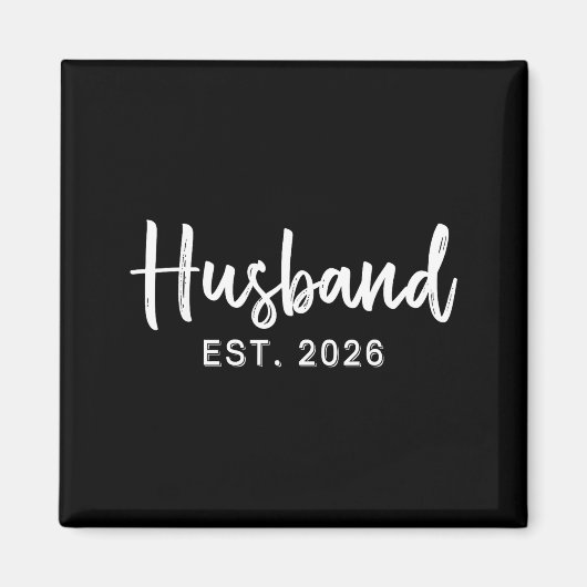 Husband Est 2026 Hubby Just Married Honeymoon Wedd Magneet (Voorkant)